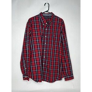 US Polo ASSN Association Button Down Shirt Mens XXL Red NAVY Plaid Long‎ Sleeve